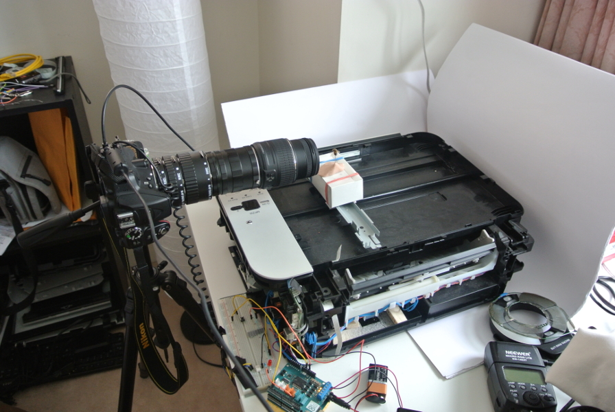 *Camera with photo stack setup using a old
scanner*